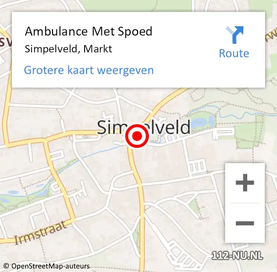 Locatie op kaart van de 112 melding: Ambulance Met Spoed Naar Simpelveld, Markt op 13 februari 2015 22:07