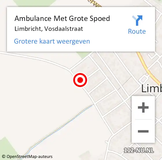 Locatie op kaart van de 112 melding: Ambulance Met Grote Spoed Naar Limbricht, Vosdaalstraat op 14 februari 2015 02:48