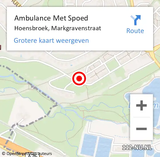 Locatie op kaart van de 112 melding: Ambulance Met Spoed Naar Hoensbroek, Markgravenstraat op 14 februari 2015 04:10