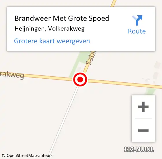 Locatie op kaart van de 112 melding: Brandweer Met Grote Spoed Naar Heijningen, Volkerakweg op 14 februari 2015 05:10