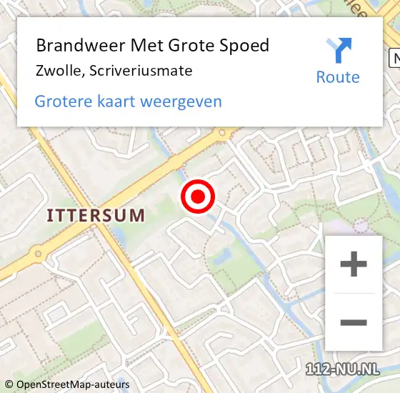 Locatie op kaart van de 112 melding: Brandweer Met Grote Spoed Naar Zwolle, Scriveriusmate op 29 oktober 2013 18:29