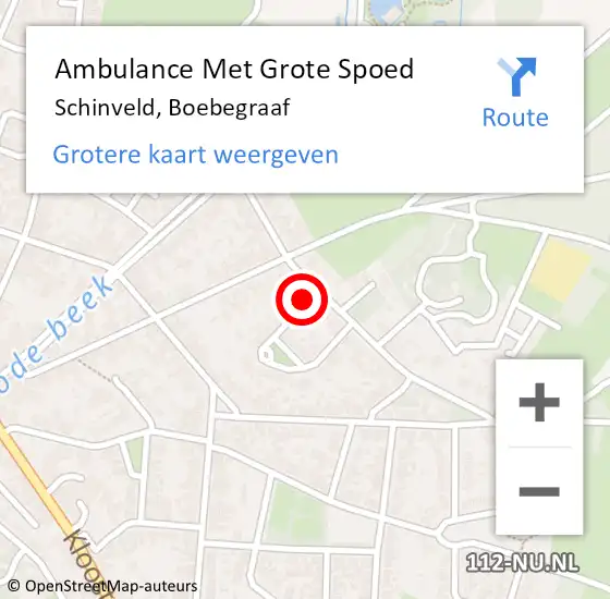 Locatie op kaart van de 112 melding: Ambulance Met Grote Spoed Naar Schinveld, Boebegraaf op 14 februari 2015 09:45