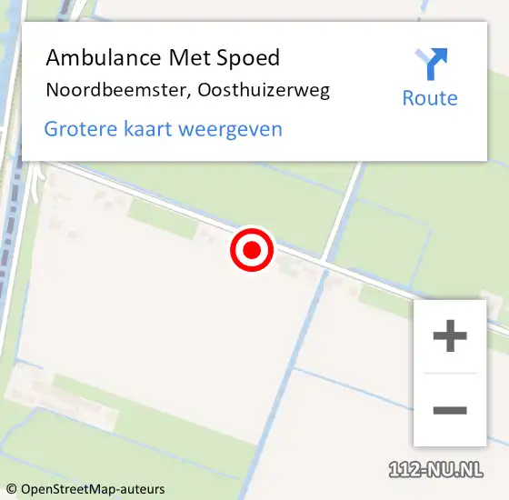 Locatie op kaart van de 112 melding: Ambulance Met Spoed Naar Noordbeemster, Oosthuizerweg op 14 februari 2015 10:25