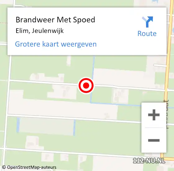 Locatie op kaart van de 112 melding: Brandweer Met Spoed Naar Elim, Jeulenwijk op 29 oktober 2013 18:39