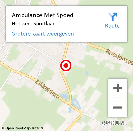 Locatie op kaart van de 112 melding: Ambulance Met Spoed Naar Horssen, Sportlaan op 14 februari 2015 11:06