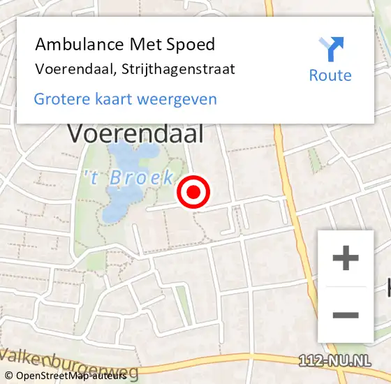 Locatie op kaart van de 112 melding: Ambulance Met Spoed Naar Voerendaal, Strijthagenstraat op 14 februari 2015 11:06