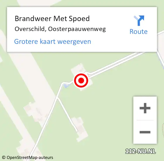 Locatie op kaart van de 112 melding: Brandweer Met Spoed Naar Overschild, Oosterpaauwenweg op 14 februari 2015 11:41