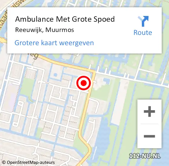 Locatie op kaart van de 112 melding: Ambulance Met Grote Spoed Naar Reeuwijk, Muurmos op 14 februari 2015 12:03