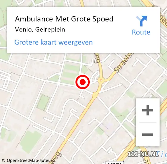 Locatie op kaart van de 112 melding: Ambulance Met Grote Spoed Naar Venlo, Gelreplein op 14 februari 2015 12:36