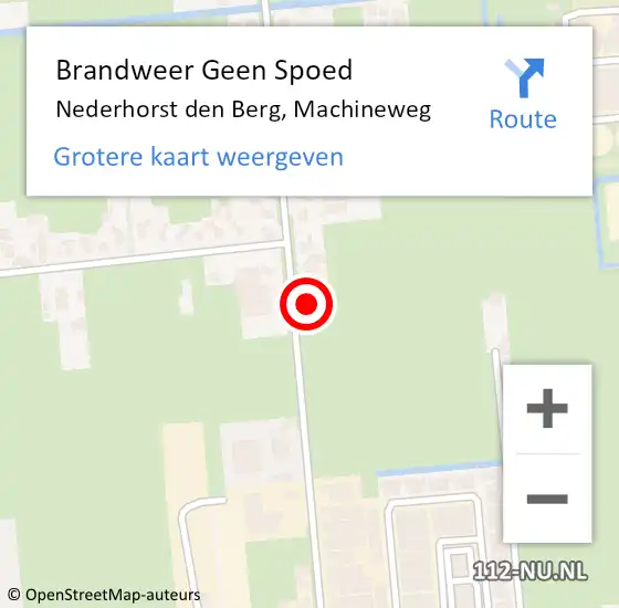 Locatie op kaart van de 112 melding: Brandweer Geen Spoed Naar Nederhorst den Berg, Machineweg op 14 februari 2015 12:37