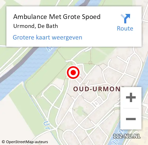 Locatie op kaart van de 112 melding: Ambulance Met Grote Spoed Naar Urmond, De Bath op 14 februari 2015 12:57