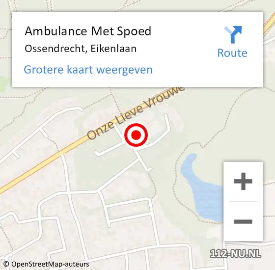 Locatie op kaart van de 112 melding: Ambulance Met Spoed Naar Ossendrecht, Eikenlaan op 14 februari 2015 13:31