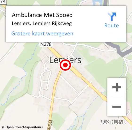 Locatie op kaart van de 112 melding: Ambulance Met Spoed Naar Lemiers, Lemiers Rijksweg op 14 februari 2015 14:11