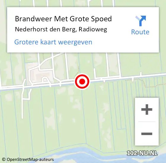 Locatie op kaart van de 112 melding: Brandweer Met Grote Spoed Naar Nederhorst den Berg, Radioweg op 14 februari 2015 14:59