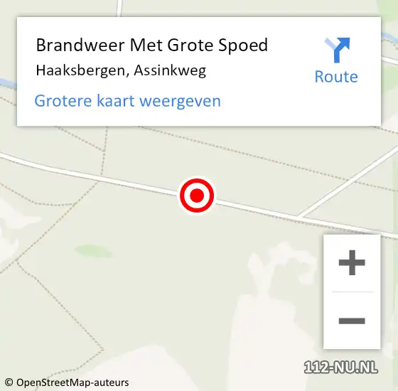 Locatie op kaart van de 112 melding: Brandweer Met Grote Spoed Naar Haaksbergen, Assinkweg op 14 februari 2015 16:08