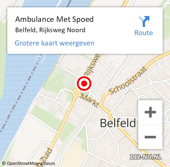 Locatie op kaart van de 112 melding: Ambulance Met Spoed Naar Belfeld, Rijksweg Noord op 14 februari 2015 16:32