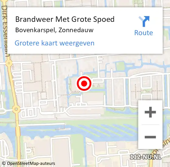 Locatie op kaart van de 112 melding: Brandweer Met Grote Spoed Naar Bovenkarspel, Zonnedauw op 14 februari 2015 17:08