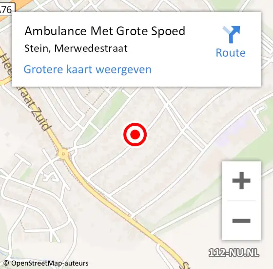 Locatie op kaart van de 112 melding: Ambulance Met Grote Spoed Naar Stein, Merwedestraat op 14 februari 2015 18:41