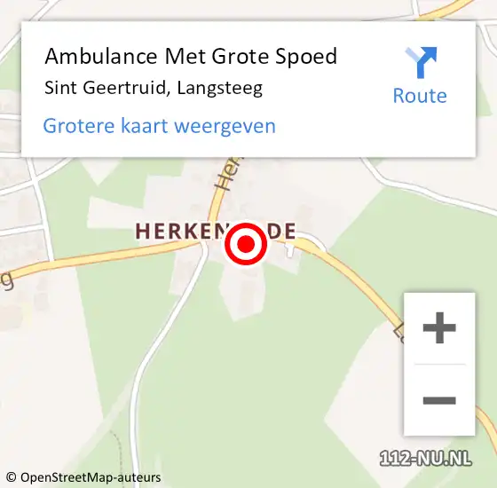 Locatie op kaart van de 112 melding: Ambulance Met Grote Spoed Naar Sint Geertruid, Langsteeg op 14 februari 2015 20:54