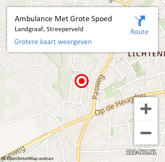 Locatie op kaart van de 112 melding: Ambulance Met Grote Spoed Naar Landgraaf, Streeperveld op 14 februari 2015 21:27