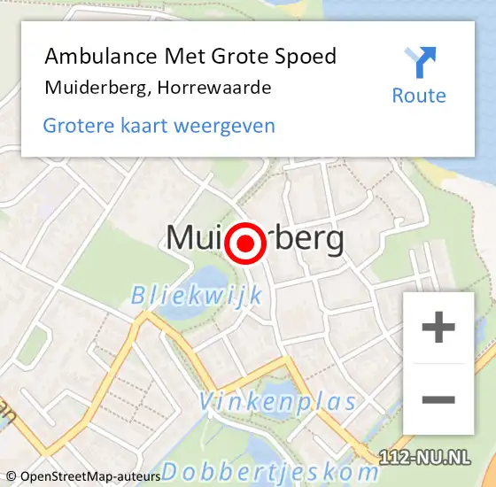 Locatie op kaart van de 112 melding: Ambulance Met Grote Spoed Naar Muiderberg, Horrewaarde op 14 februari 2015 21:38