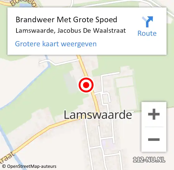 Locatie op kaart van de 112 melding: Brandweer Met Grote Spoed Naar Lamswaarde, Jacobus De Waalstraat op 14 februari 2015 21:42