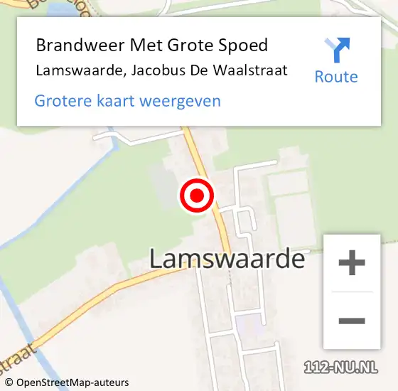 Locatie op kaart van de 112 melding: Brandweer Met Grote Spoed Naar Lamswaarde, Jacobus De Waalstraat op 14 februari 2015 21:54