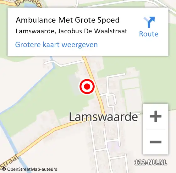 Locatie op kaart van de 112 melding: Ambulance Met Grote Spoed Naar Lamswaarde, Jacobus De Waalstraat op 14 februari 2015 22:16