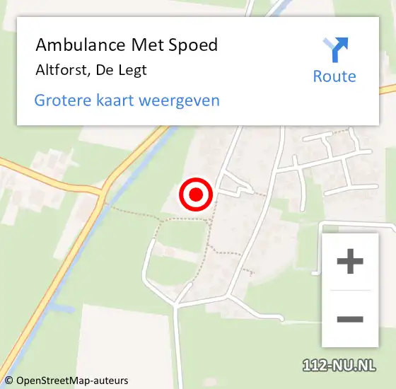 Locatie op kaart van de 112 melding: Ambulance Met Spoed Naar Altforst, De Legt op 14 februari 2015 22:17