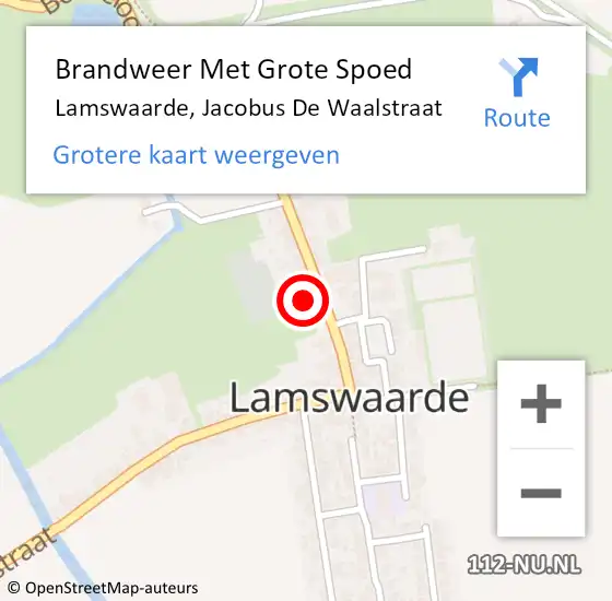 Locatie op kaart van de 112 melding: Brandweer Met Grote Spoed Naar Lamswaarde, Jacobus De Waalstraat op 14 februari 2015 22:24