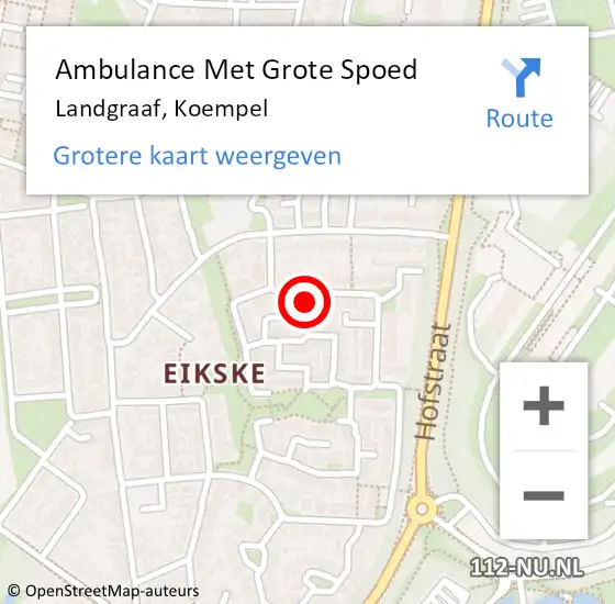 Locatie op kaart van de 112 melding: Ambulance Met Grote Spoed Naar Landgraaf, Koempel op 14 februari 2015 22:27