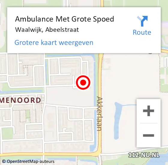 Locatie op kaart van de 112 melding: Ambulance Met Grote Spoed Naar Waalwijk, Abeelstraat op 14 februari 2015 23:29