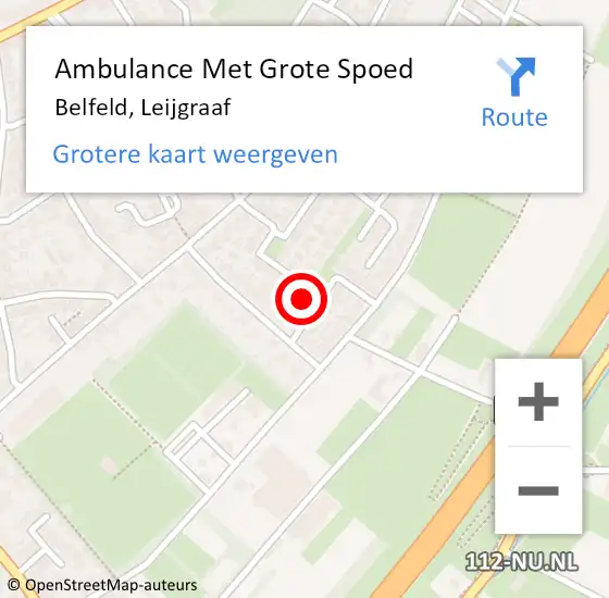 Locatie op kaart van de 112 melding: Ambulance Met Grote Spoed Naar Belfeld, Leijgraaf op 14 februari 2015 23:32