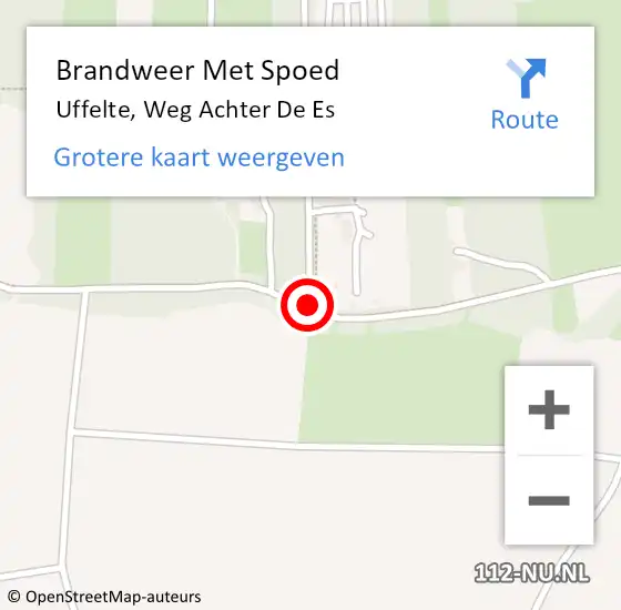 Locatie op kaart van de 112 melding: Brandweer Met Spoed Naar Uffelte, Weg Achter De Es op 29 oktober 2013 20:07