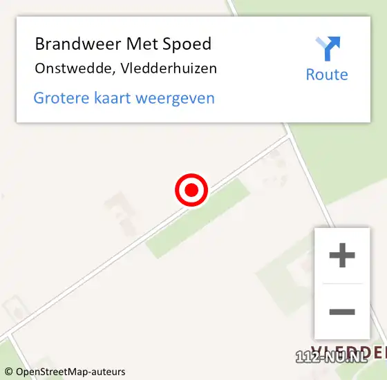 Locatie op kaart van de 112 melding: Brandweer Met Spoed Naar Onstwedde, Vledderhuizen op 29 oktober 2013 20:20