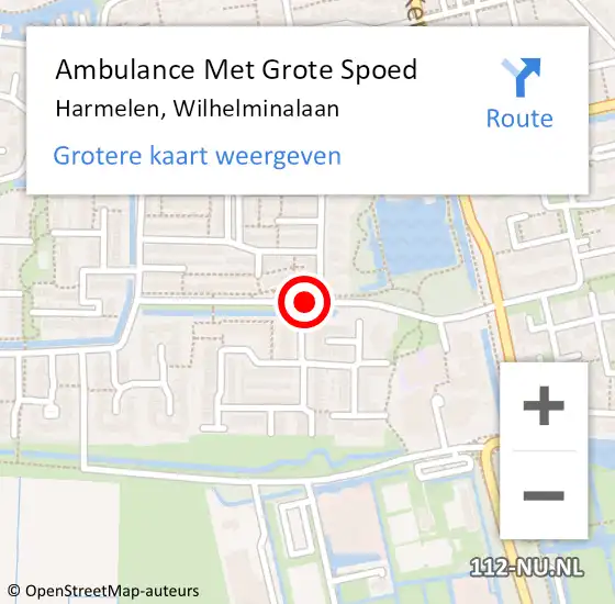 Locatie op kaart van de 112 melding: Ambulance Met Grote Spoed Naar Harmelen, Wilhelminalaan op 15 februari 2015 02:44