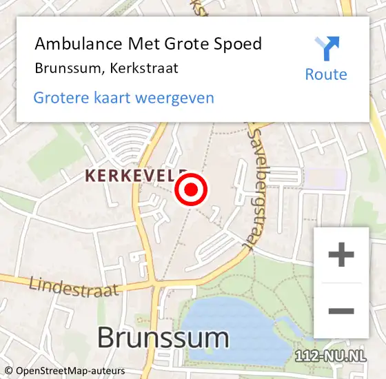 Locatie op kaart van de 112 melding: Ambulance Met Grote Spoed Naar Brunssum, Kerkstraat op 15 februari 2015 03:19