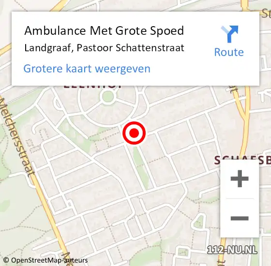 Locatie op kaart van de 112 melding: Ambulance Met Grote Spoed Naar Landgraaf, Pastoor Schattenstraat op 15 februari 2015 05:05