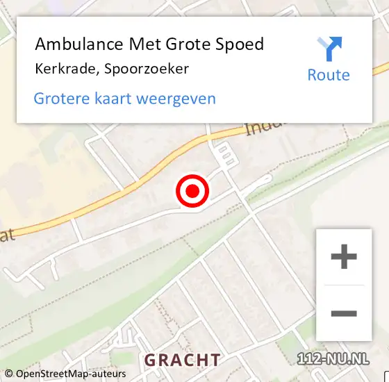 Locatie op kaart van de 112 melding: Ambulance Met Grote Spoed Naar Kerkrade, Spoorzoeker op 15 februari 2015 05:24