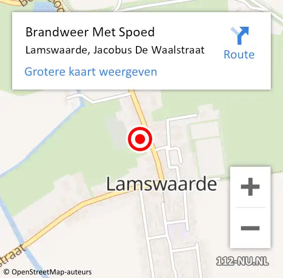Locatie op kaart van de 112 melding: Brandweer Met Spoed Naar Lamswaarde, Jacobus De Waalstraat op 15 februari 2015 08:13
