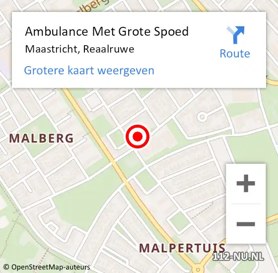 Locatie op kaart van de 112 melding: Ambulance Met Grote Spoed Naar Maastricht, Reaalruwe op 29 oktober 2013 20:59