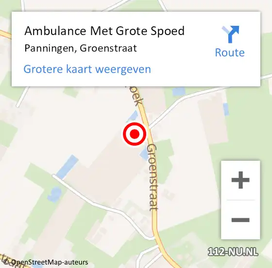 Locatie op kaart van de 112 melding: Ambulance Met Grote Spoed Naar Panningen, Groenstraat op 15 februari 2015 10:11