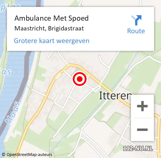 Locatie op kaart van de 112 melding: Ambulance Met Spoed Naar Maastricht, Brigidastraat op 15 februari 2015 10:33