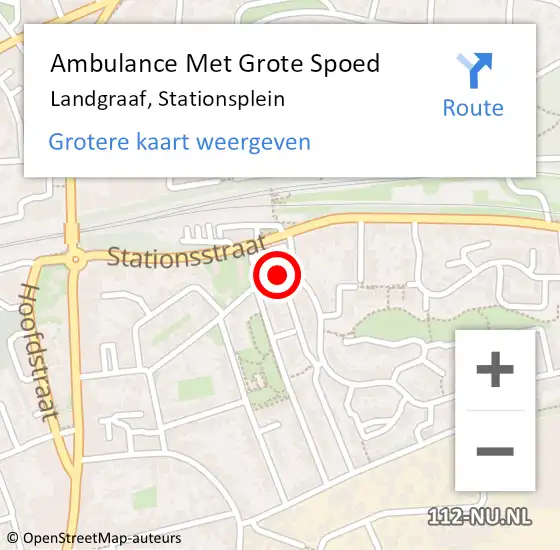 Locatie op kaart van de 112 melding: Ambulance Met Grote Spoed Naar Landgraaf, Stationsplein op 15 februari 2015 10:42