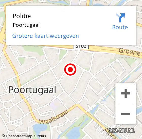 Locatie op kaart van de 112 melding: Politie Poortugaal op 15 februari 2015 10:54