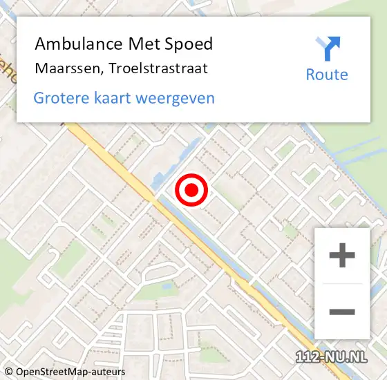 Locatie op kaart van de 112 melding: Ambulance Met Spoed Naar Maarssen, Troelstrastraat op 15 februari 2015 11:33