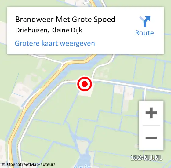 Locatie op kaart van de 112 melding: Brandweer Met Grote Spoed Naar Driehuizen, Kleine Dijk op 15 februari 2015 12:01