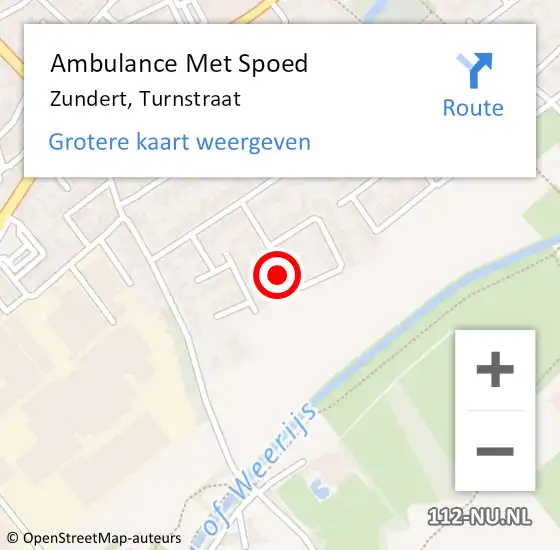 Locatie op kaart van de 112 melding: Ambulance Met Spoed Naar Zundert, Turnstraat op 15 februari 2015 14:09