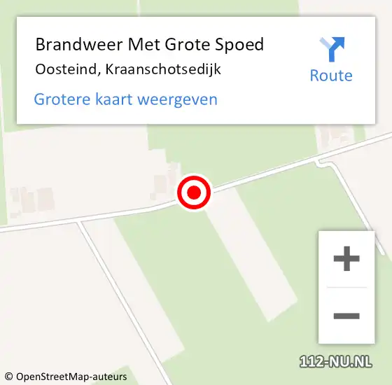 Locatie op kaart van de 112 melding: Brandweer Met Grote Spoed Naar Oosteind, Kraanschotsedijk op 15 februari 2015 14:11