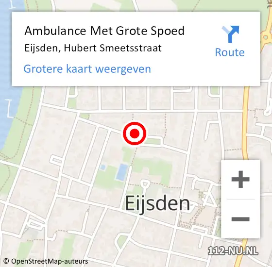 Locatie op kaart van de 112 melding: Ambulance Met Grote Spoed Naar Eijsden, Hubert Smeetsstraat op 15 februari 2015 14:16